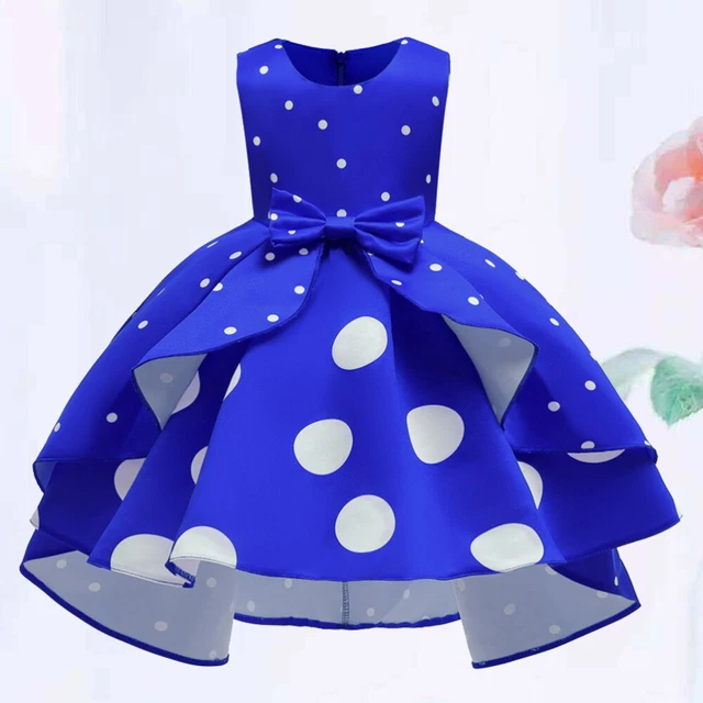 1 pz abito da bambina stampato a pois vintage senza maniche abito estivo senza maniche