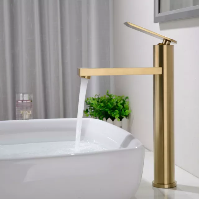 Solid Brass Bathroom Basin Mixer Taps Sink Faucet Single Lever Deck Mounted tap