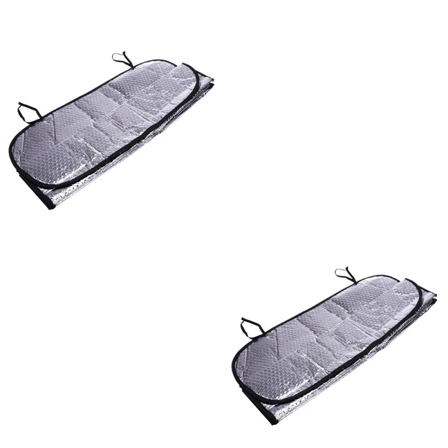 2 Pack Car Windshield Cover Sun Visor UV Silver Rigid Windscreen