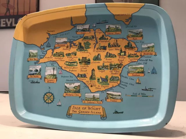 ISLE OF WIGHT Vintage 1970's Retro Tray mid kitsch 1960's 70's