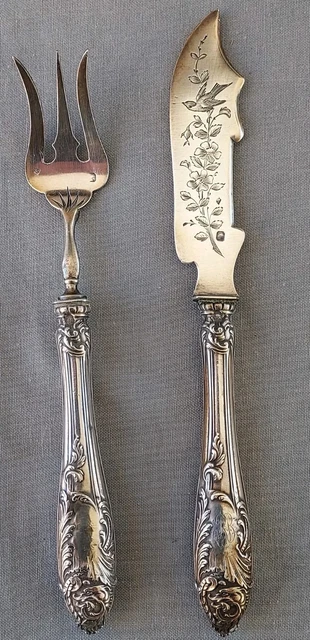 Manche à Gigot Et Louche à Sauce Maigre - Métal Argenté Art Déco - Ancien SA