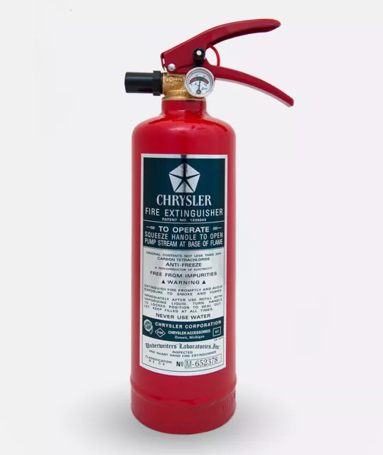 CHRYSLER Fire Extinguisher VINTAGE sticker decal label