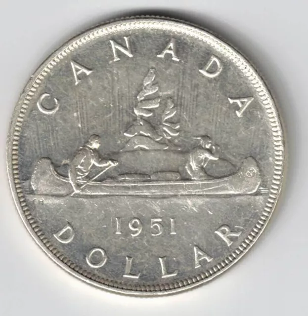 Canada 1951 Fwl Voyageur Silver Dollar King George Vi Canadian Silver Coin