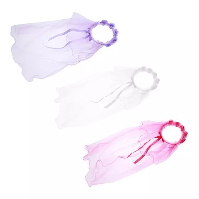 Flower Girl Communion Flower Garland Halo Headdress Mantilla Veil Hairband FB