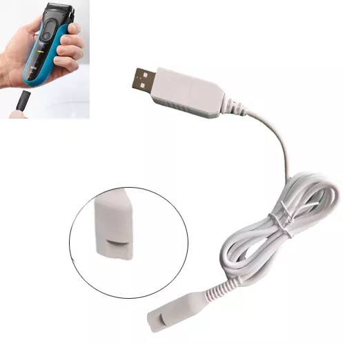 White USB Adapter Cord Charger Cable For Braun Epilator Silk Epil 9 7 5 3 series