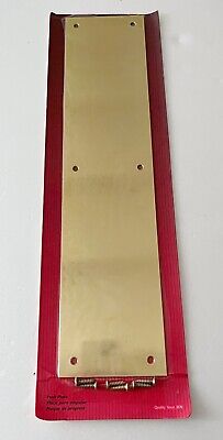 Vintage 3.5" x 15" Brass Door Push Plate - USA - Sealed Original Packaging