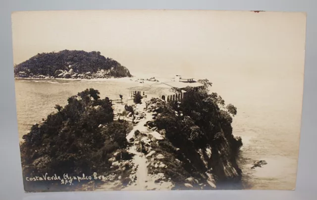 ACAPULCO MEXICO RPPC Real Photo Postcard Aerial View of COSTA VERDE