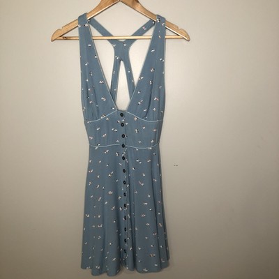 Cooperative Piped Button Down Blue Dress Sz Med
