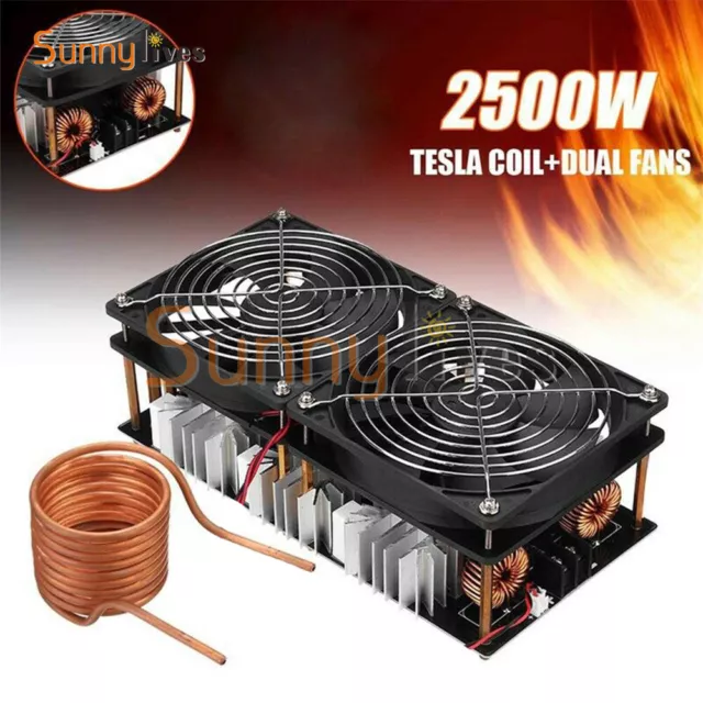 12-48V 2500W ZVS Induction Heating Board Flyback Tesla Coil Module Driver Heater