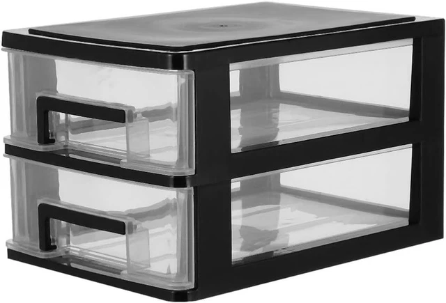 Plastic Storage Drawers, 2 Drawer Storage Small Plastic Drawers Plastic Storage