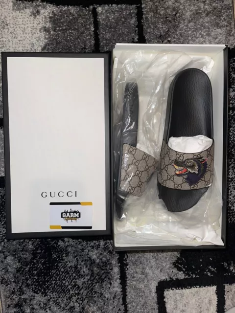 Wolf gucci slides sale