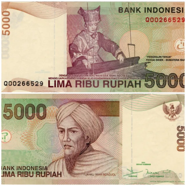 Indonesia 5000 Rupiah banknote 2013 p142 Combined post