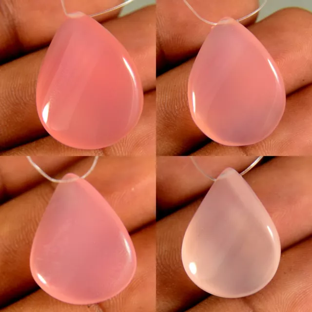 100%Natural Pink Chalcedony Pendant Bead Fancy Cab Gemstone