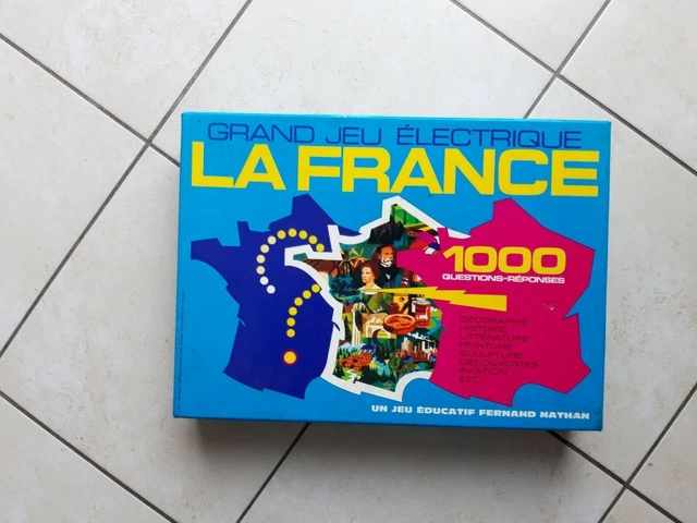 Boîte de jeu de société vintage Bonjour La France ( 1977 ) / Fernand N – La Roue du Passé