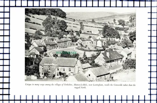 C6480) Hutton-le-Hole / Sutton Bank Lake Gormire - 1950s Print / Cutting