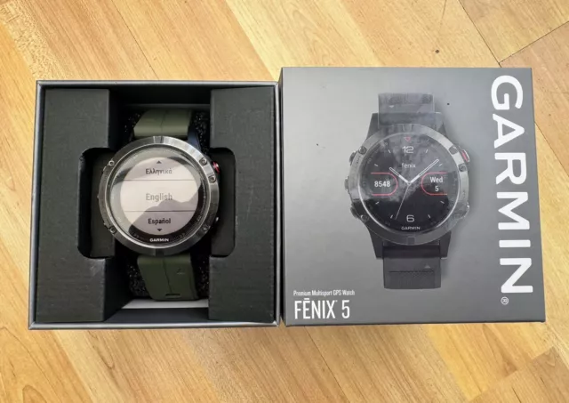 Garmin Fenix 5 Smart Watch 47mm Slate Grey Multisport GPS Sport Boxed VGC