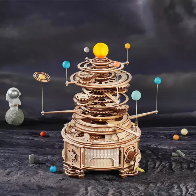 Mechanical Solar System model Rotatable DIY 3D Wooden Puzzles