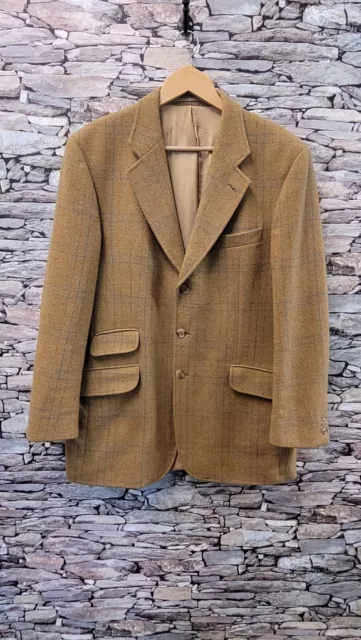 Brook Taverner Tweed Check Blazer Suit Jacket Wool Sport Coat 42R Vintage