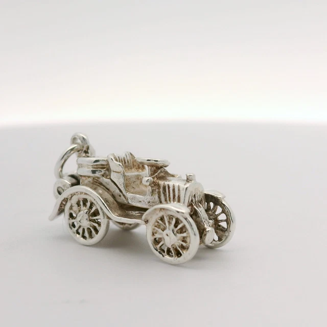 Charme Vintage Voiture Ouvrant En Argent Sterling 925 - 3,7g, 2cm, France, Occasion