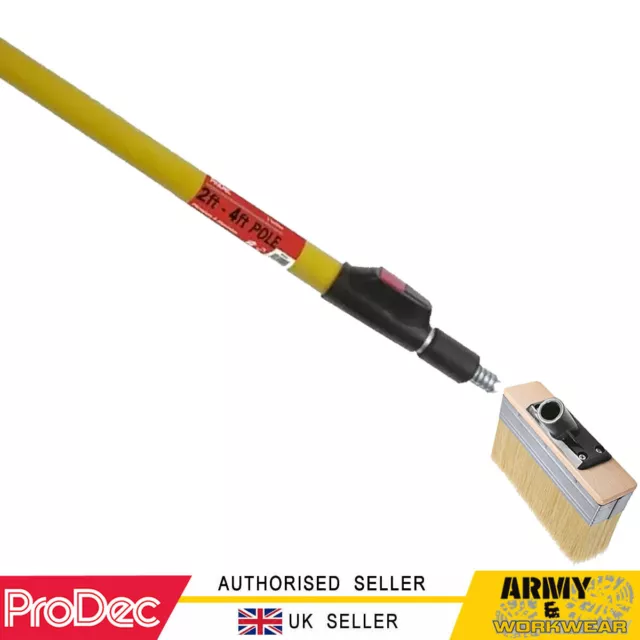 Prodec 17.8cm Plancher Patio Brosse Long Poil & à Visser Extension Pôle Kit