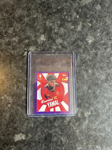 Topps Sticker Espagne Esp Ptw Lamine Yamal Rookie Watch Purple Parallel