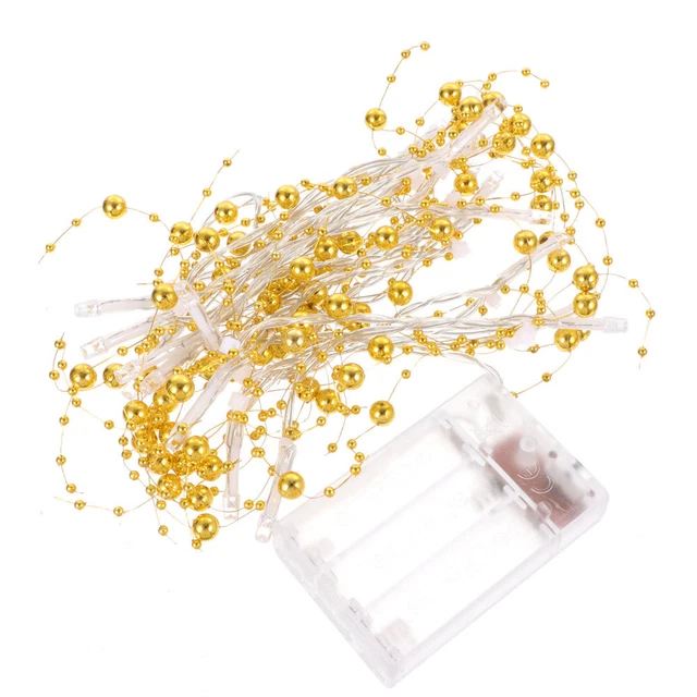 Guirlande De Perles Beige - 10 Mètres - Déco Mariage, Noël, Anniversaire - Perles ABS
