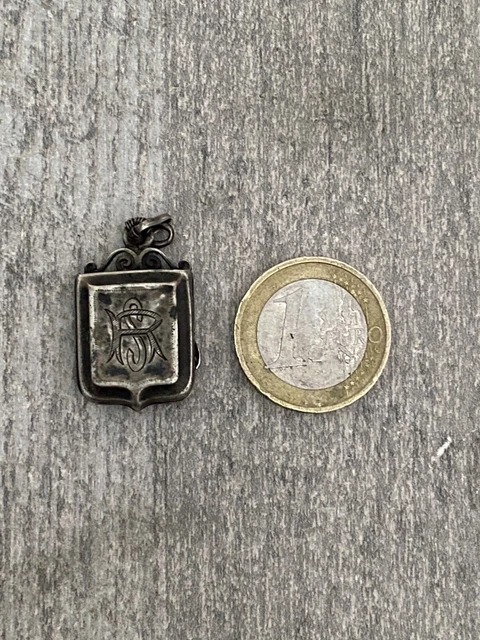 Ancien Pendentif-reliquaire Ouvrant En Argent Ciselé 800 - Porte-photo - Légèrement Bosselé