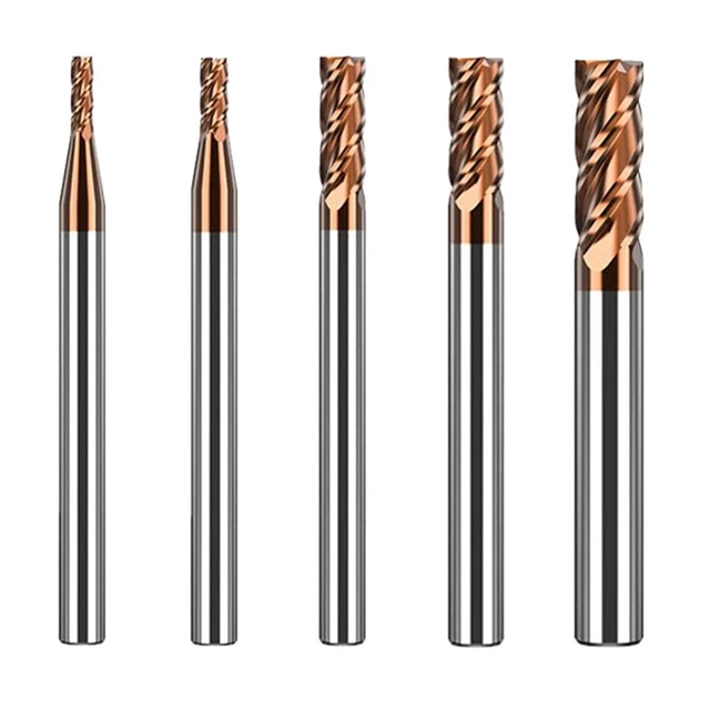 5Pcs 4 Flute Carbide End Mills Set - Solid Carbide - Cutting Diameter (Metr I6Q5