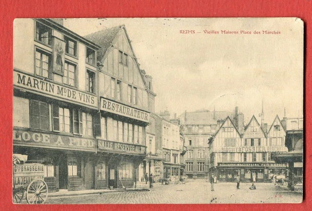 CPA 51 REIMS - Vieilles Maisons Place des Marchés - Edition S. R.