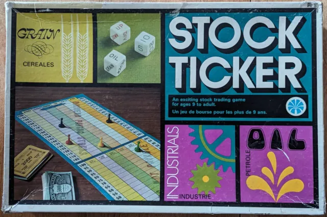 Vintage Stock Ticker Board Game Copp Clark Bilingual Canadian Edition COMPLETE