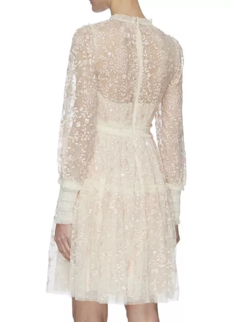 Needle & Thread Whitehorn Mini Dress Size 2 Beaded And Embroidered Floral $500 2