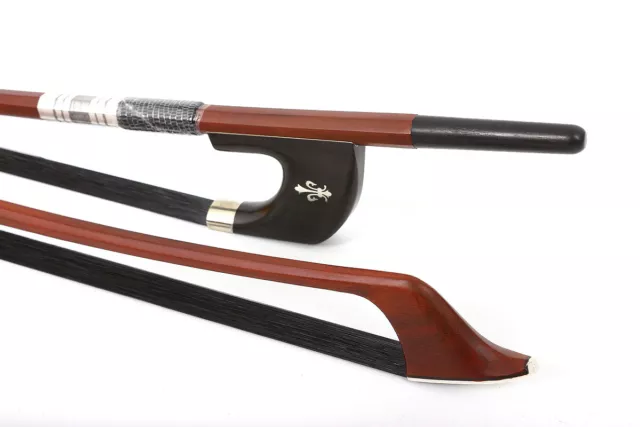 3/4 Upright Double Bass Bow German style Brazilwood Ebony frog Black Horse Hair