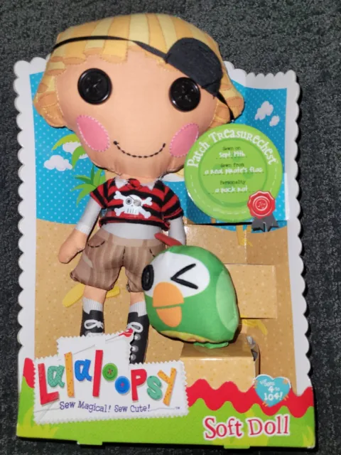 PATCH TREASURECHEST PIRATE & PARROT - 10" Soft Cloth Lalaloopsy Boy Doll - New!
