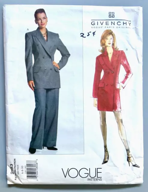 Vogue Paris Original Alexander Mcqueen For Givenchy 2183 Un-Cut/F.f.  Sz.6-8-10