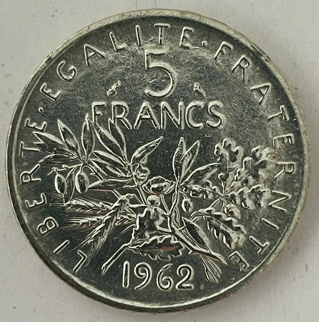 5 Francs Argent 1962 - Semeuse - Spl/Fdc - Provenant D'un Rouleau D'epoque - 6