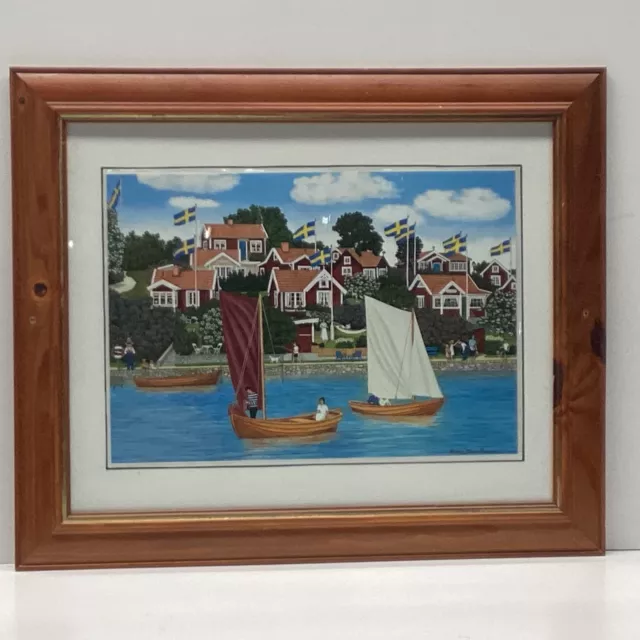 Erkers Marie Persson - Swedish Boating Waterscape, Framed Laminated Print TA#757