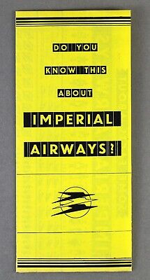 Imperial Airways Facts Vintage Airline Brochure 1934