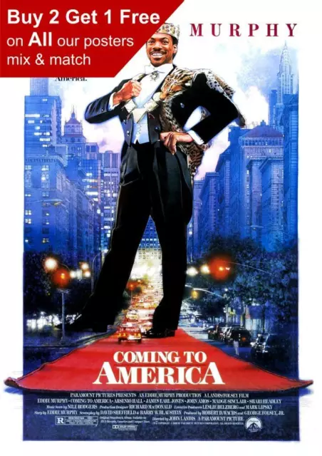 Coming To America 1988 Movie Poster A5 A4 A3 A2 A1