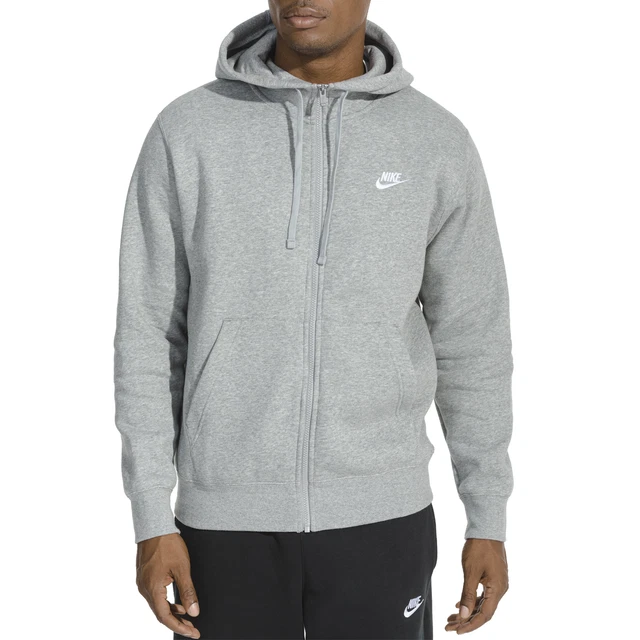 NIKE FELPA DA Uomo con Cappuccio e Full Zip Club Fleece Grigia Taglia L Cod B. EUR 48 40 PicClick FR