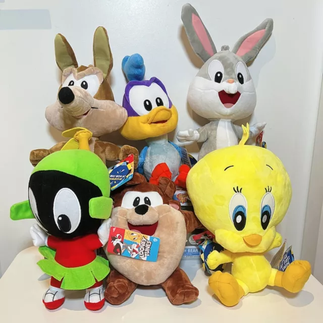 Licensed Looney Tunes Plush Bugs Bunny Tweety Road Runner Wile Coyote Marvin Taz