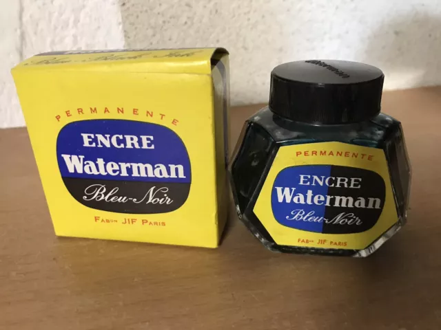 FLACON D'ENCRE WATERMAN bleue ancien et d'origine EUR 22,00 - PicClick FR