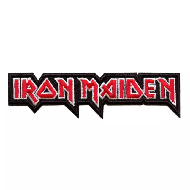 Official Iron Maiden Patch Red Logo Embroidered Iron On