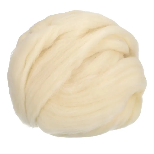 Needle Felting Wool, 3.5 Oz Nature Fibre Wool Yarn Roving (Light Apricot White)