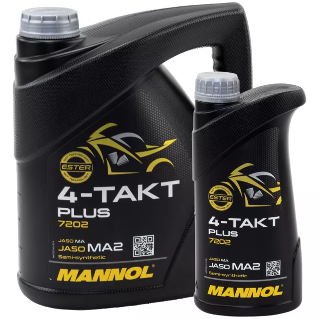 5 (4+1) litros aceite de motor MANNOL 4 tiempos Plus API SL SAE 10W-40 parte sintético