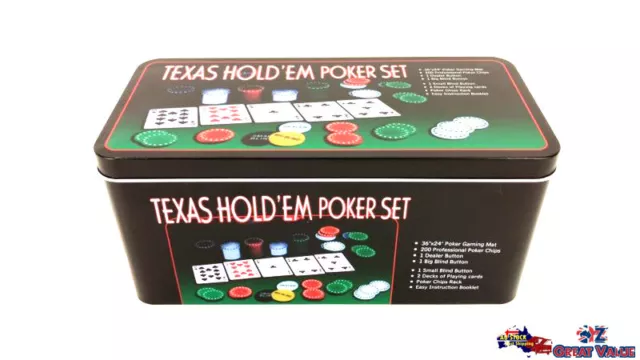 Texas Hold'em Holdem Poker Chip Set Card Black Jack  Game Party SRT371-7