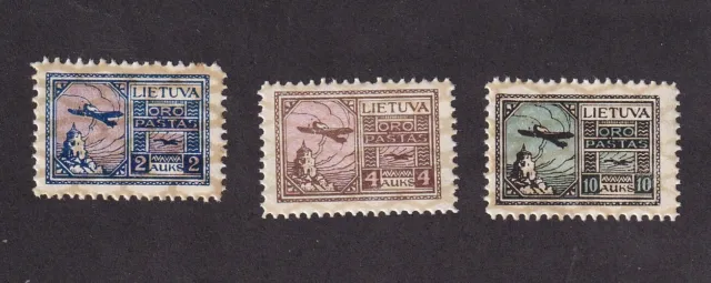 Litauen Lithuania 1922 Airmail  Flugzeug Junkers MNH Issue Mi 121-123 Sc C18-20