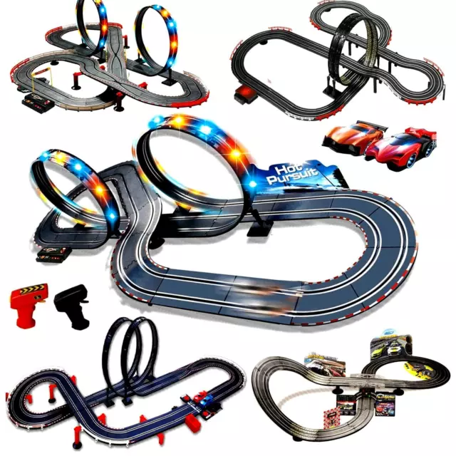 Electronic Slot Car Race Track Set Kids Remote Control Racing Toy Game Xmas Gift