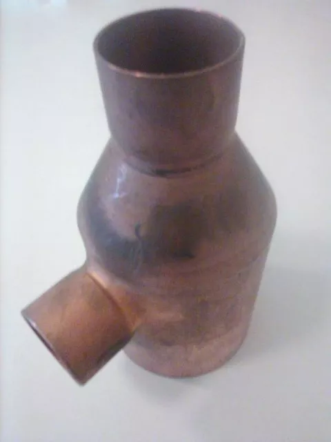 Copper 3" x 1-1/2" x 1-1/4" sweat reducing tee