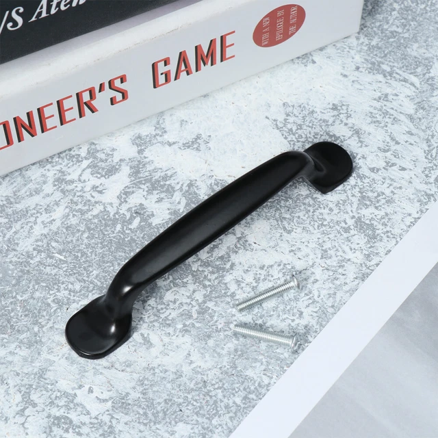 4 PCS Cupboard Handles Single Alloy Drawer Pulls Black Cabinet