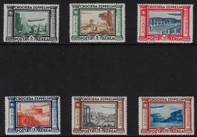 Italy Zeppelin Scott # C42-C47 VF OG (2 HR, 4LH) BOB Air Mail Stamps Cat $135